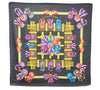 Authentic HERMES Carre 90 Scarf "LES RUBANS DU CHEVAL" Silk Black 1129D