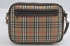 Authentic Burberrys Nova Check Shoulder Cross Bag Canvas Leather Beige 1131I