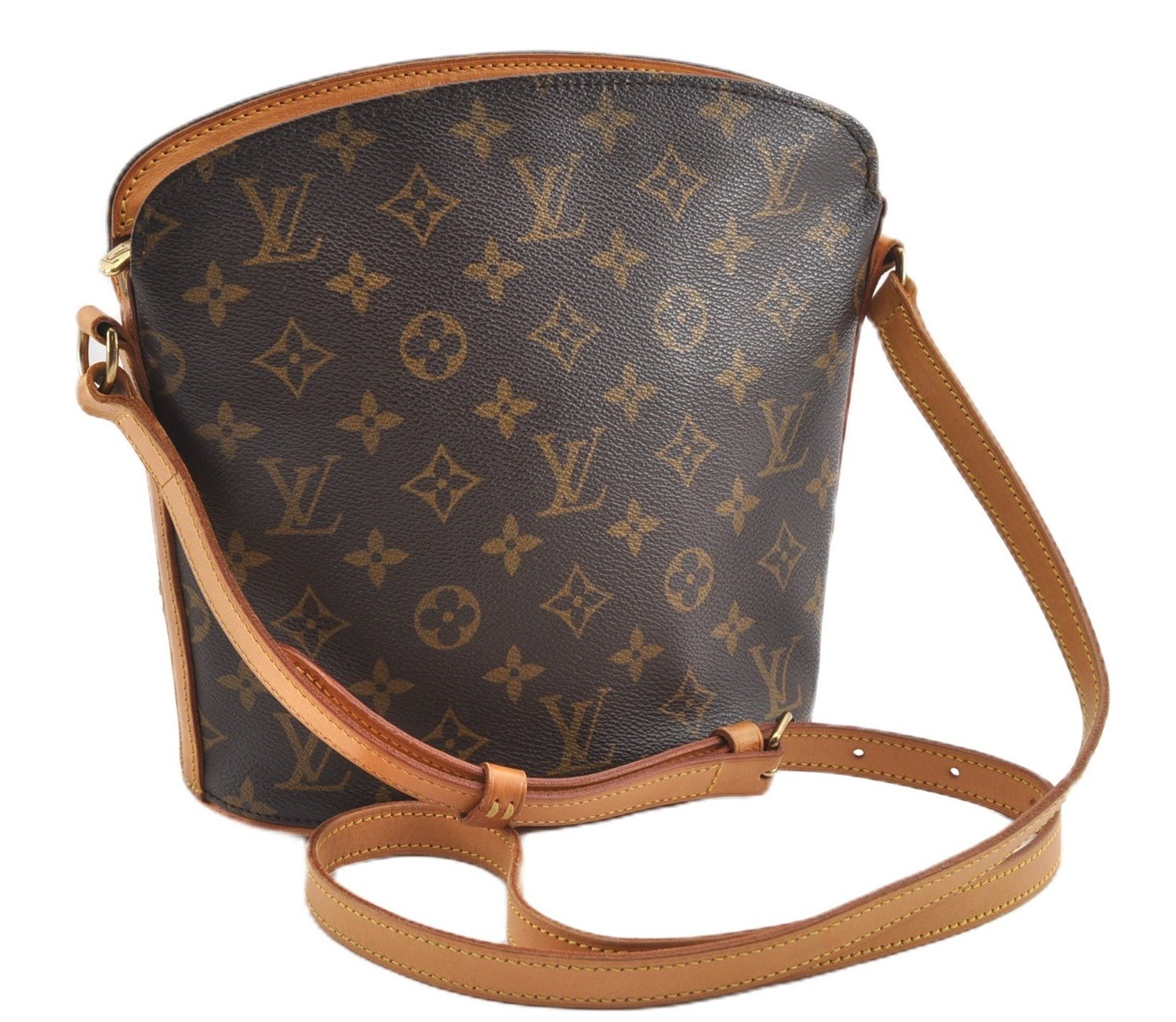 Authentic Louis Vuitton Monogram Drouot Shoulder Cross Body Bag M51290 LV 1133G