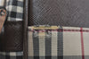 Authentic BURBERRY Nova Check Shoulder Cross Body Bag Canvas Leather Beige 1133I