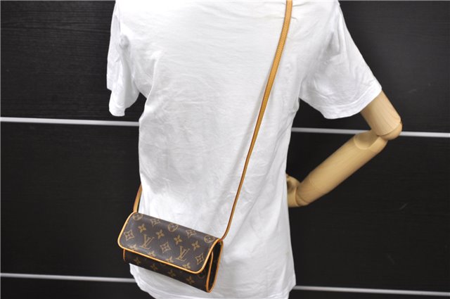 Authentic Louis Vuitton Monogram Pochette Twin PM Shoulder Bag M51854 LV 1134D