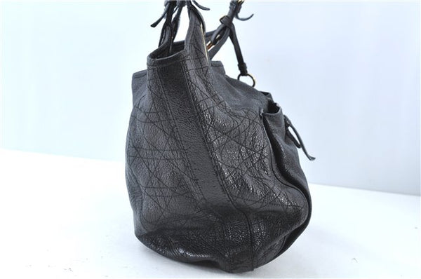 Authentic Christian Dior Cannage Shoulder Tote Bag Leather Black 1134E