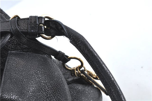 Authentic Christian Dior Cannage Shoulder Tote Bag Leather Black 1134E