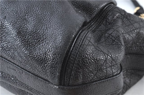Authentic Christian Dior Cannage Shoulder Tote Bag Leather Black 1134E