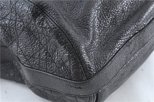 Authentic Christian Dior Cannage Shoulder Tote Bag Leather Black 1134E