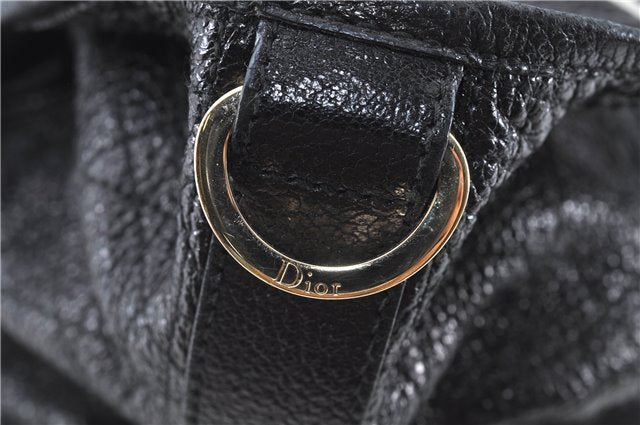 Authentic Christian Dior Cannage Shoulder Tote Bag Leather Black 1134E