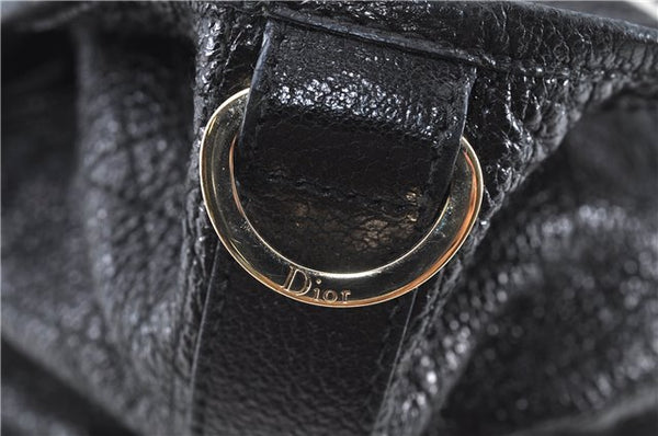 Authentic Christian Dior Cannage Shoulder Tote Bag Leather Black 1134E