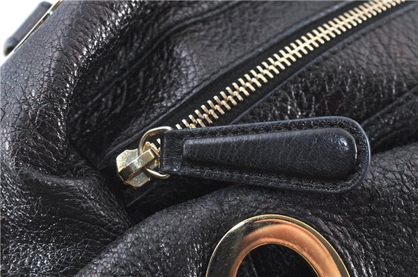 Authentic Christian Dior Cannage Shoulder Tote Bag Leather Black 1134E