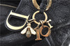 Authentic Christian Dior Cannage Shoulder Tote Bag Leather Black 1134E