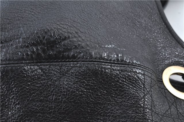 Authentic Christian Dior Cannage Shoulder Tote Bag Leather Black 1134E