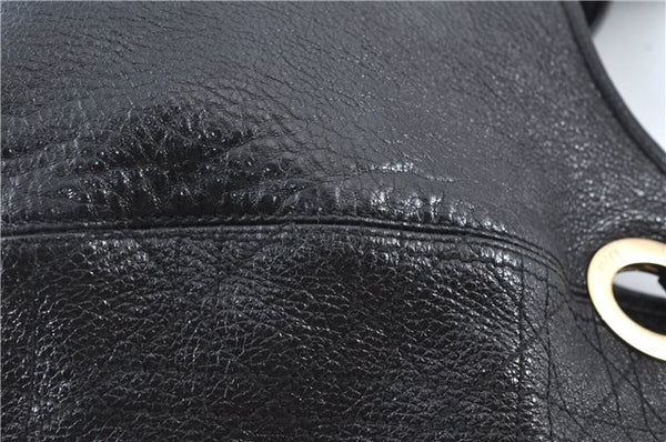 Authentic Christian Dior Cannage Shoulder Tote Bag Leather Black 1134E