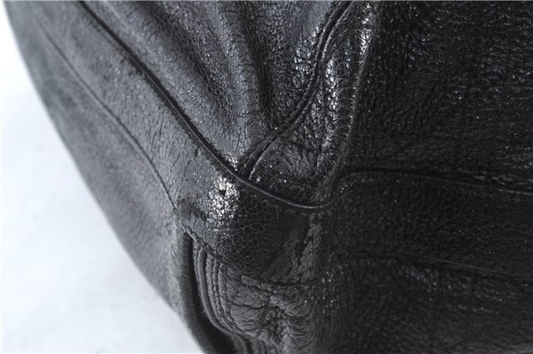 Authentic Christian Dior Cannage Shoulder Tote Bag Leather Black 1134E