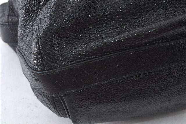 Authentic Christian Dior Cannage Shoulder Tote Bag Leather Black 1134E