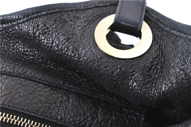 Authentic Christian Dior Cannage Shoulder Tote Bag Leather Black 1134E