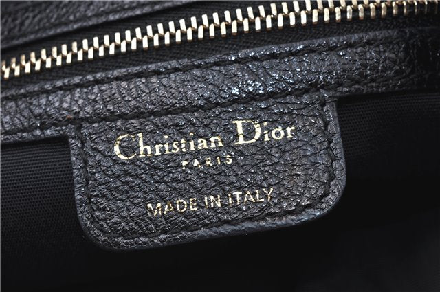 Authentic Christian Dior Cannage Shoulder Tote Bag Leather Black 1134E