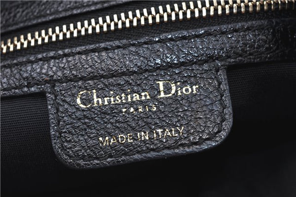 Authentic Christian Dior Cannage Shoulder Tote Bag Leather Black 1134E