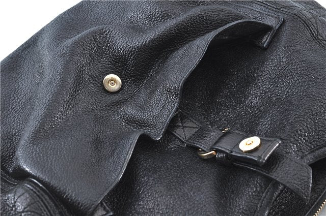 Authentic Christian Dior Cannage Shoulder Tote Bag Leather Black 1134E