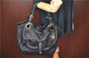 Authentic Christian Dior Cannage Shoulder Tote Bag Leather Black 1134E