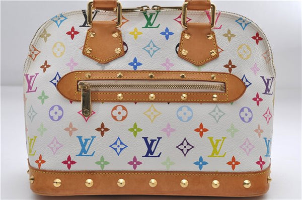 Auth Louis Vuitton Monogram Multicolor Alma PM Hand Bag White M92647 LV 1135E