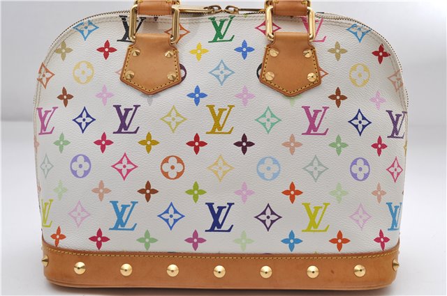 Auth Louis Vuitton Monogram Multicolor Alma PM Hand Bag White M92647 LV 1135E