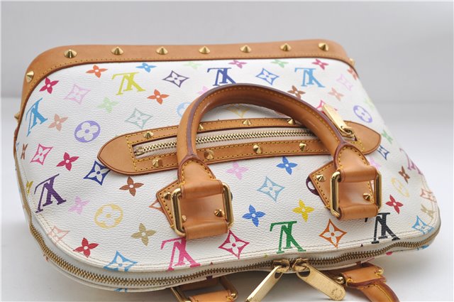Auth Louis Vuitton Monogram Multicolor Alma PM Hand Bag White M92647 LV 1135E