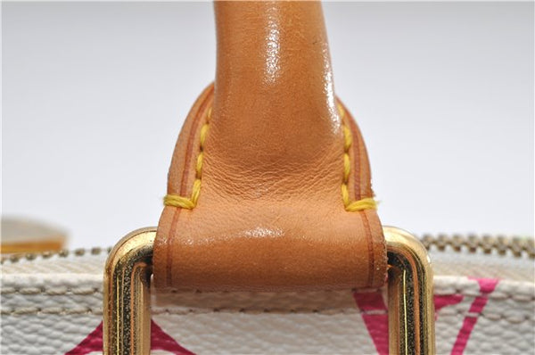 Auth Louis Vuitton Monogram Multicolor Alma PM Hand Bag White M92647 LV 1135E