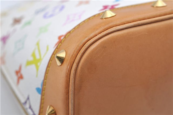 Auth Louis Vuitton Monogram Multicolor Alma PM Hand Bag White M92647 LV 1135E