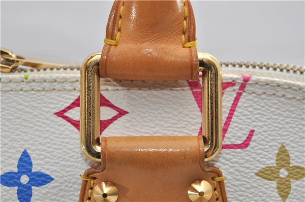Auth Louis Vuitton Monogram Multicolor Alma PM Hand Bag White M92647 LV 1135E