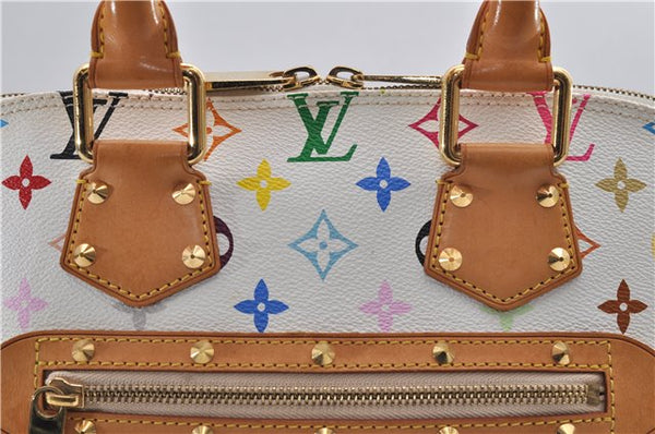 Auth Louis Vuitton Monogram Multicolor Alma PM Hand Bag White M92647 LV 1135E