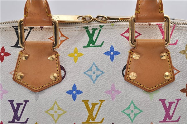 Auth Louis Vuitton Monogram Multicolor Alma PM Hand Bag White M92647 LV 1135E