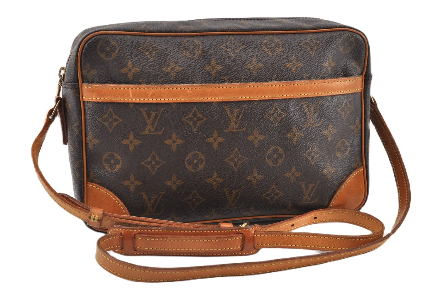 Authentic Louis Vuitton Monogram Trocadero 30 Shoulder Cross Bag M51272 LV 1136G