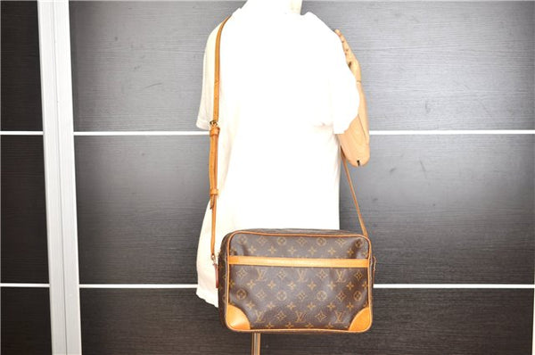 Authentic Louis Vuitton Monogram Trocadero 30 Shoulder Cross Bag M51272 LV 1136G