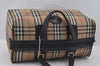 Authentic BURBERRY Vintage Nova Check Travel Boston Bag Canvas Beige Brown 1136I