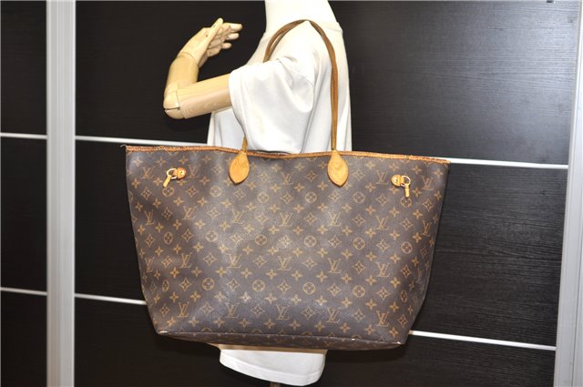 Authentic Louis Vuitton Monogram Neverfull GM Tote Bag M40157 LV Junk 1139G