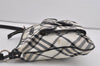 Authentic BURBERRY BLUE LABEL Check Shoulder Bag Nylon Leather White 1139I