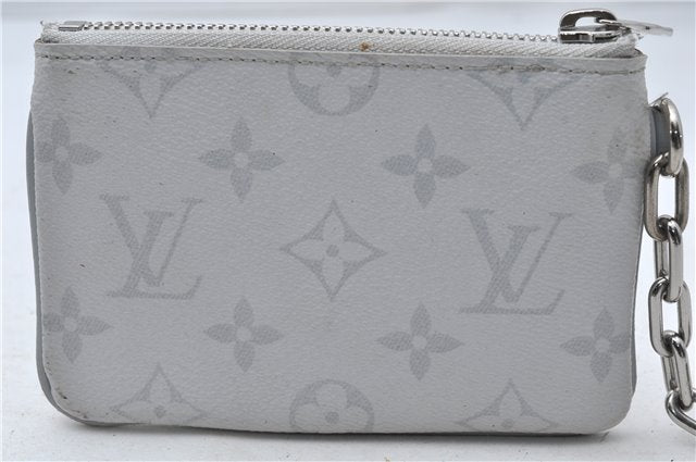 Auth Louis Vuitton Monogram White Zipped Pouch PM Coin Purse M67809 LV 1142E