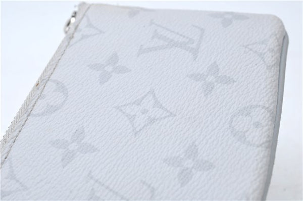 Auth Louis Vuitton Monogram White Zipped Pouch PM Coin Purse M67809 LV 1142E