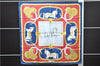 Authentic HERMES Carre 90 Scarf "GRAND APPARAT" Silk Blue Box 1143E