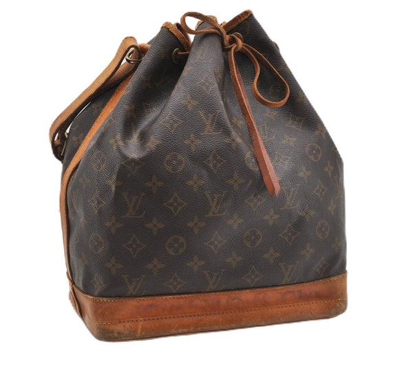 Authentic Louis Vuitton Monogram Noe Shoulder Drawstring Bag M42224 LV 1143G