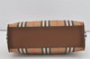 Authentic BURBERRY Vintage Nova Check Canvas Leather Hand Bag Beige Brown 1143I