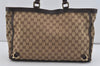 Authentic GUCCI Abbey Tote Hand Bag GG Canvas Leather 141472 Brown 1144I