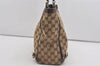 Authentic GUCCI Abbey Tote Hand Bag GG Canvas Leather 141472 Brown 1144I
