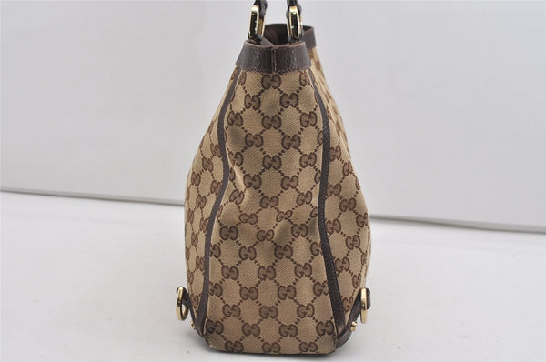 Authentic GUCCI Abbey Tote Hand Bag GG Canvas Leather 141472 Brown 1144I