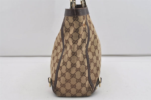 Authentic GUCCI Abbey Tote Hand Bag GG Canvas Leather 141472 Brown 1144I