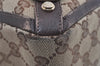 Authentic GUCCI Abbey Tote Hand Bag GG Canvas Leather 141472 Brown 1144I