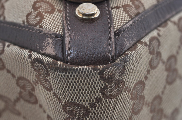 Authentic GUCCI Abbey Tote Hand Bag GG Canvas Leather 141472 Brown 1144I