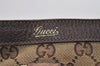 Authentic GUCCI Abbey Tote Hand Bag GG Canvas Leather 141472 Brown 1144I