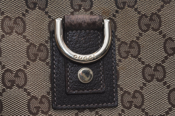 Authentic GUCCI Abbey Tote Hand Bag GG Canvas Leather 141472 Brown 1144I