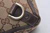 Authentic GUCCI Abbey Tote Hand Bag GG Canvas Leather 141472 Brown 1144I