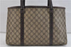 Authentic GUCCI Shoulder Tote Bag GG PVC Leather 114595 Brown 1145D